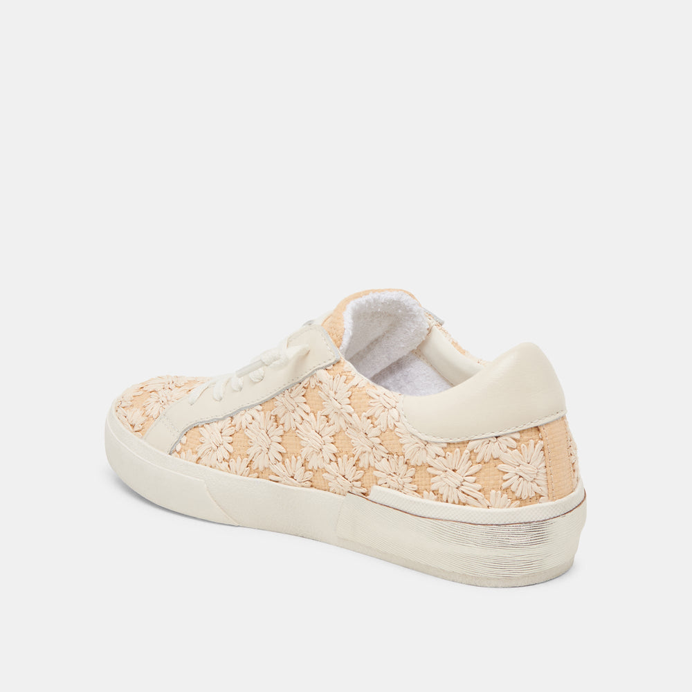 ZINA FLORAL SNEAKERS CREME FLORAL RAFFIA | Dolce Vita Women