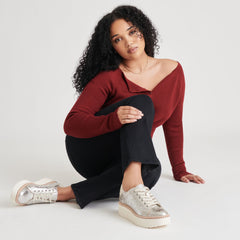 TWAIN SNEAKERS SILVER CRACKLED LEATHER | Women Dolce Vita