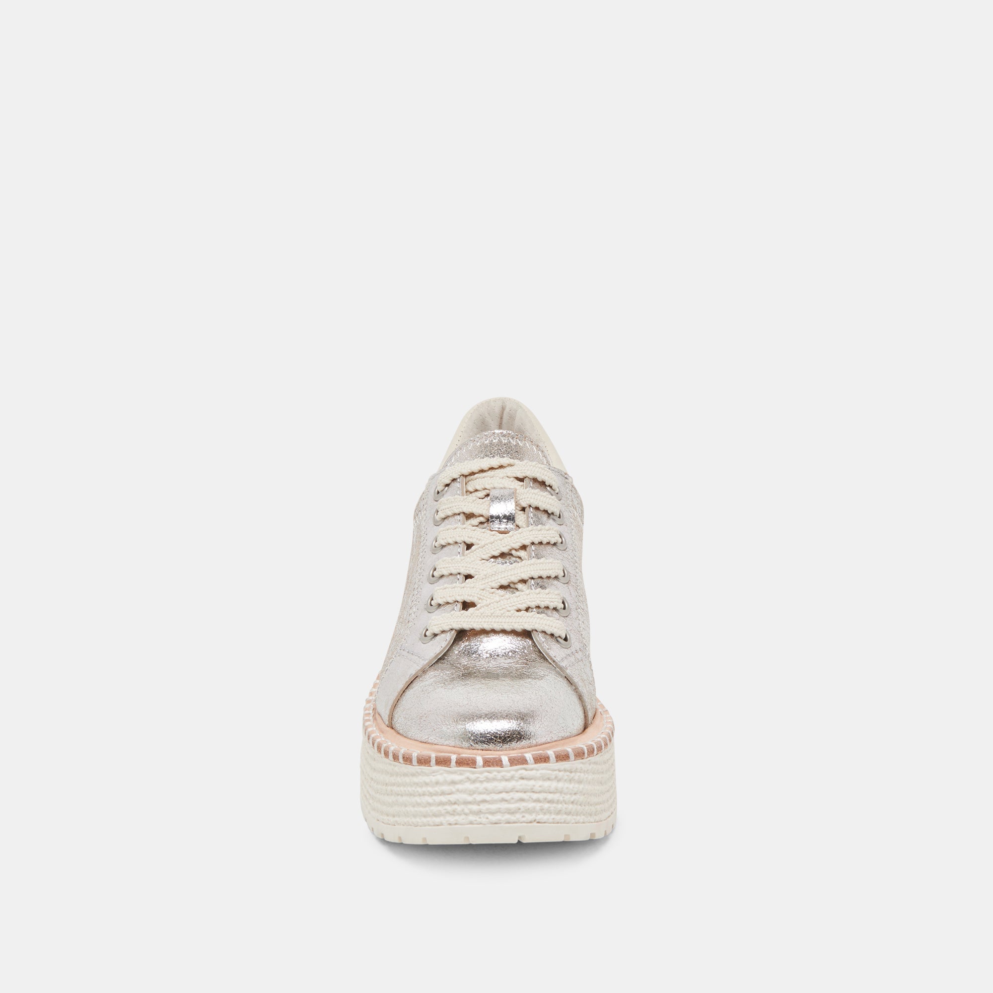TWAIN SNEAKERS SILVER CRACKLED LEATHER | Women Dolce Vita
