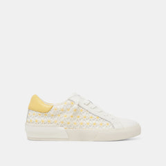 ZINA FLORAL SNEAKERS WHITE YELLOW FLORAL MESH | Dolce Vita Women