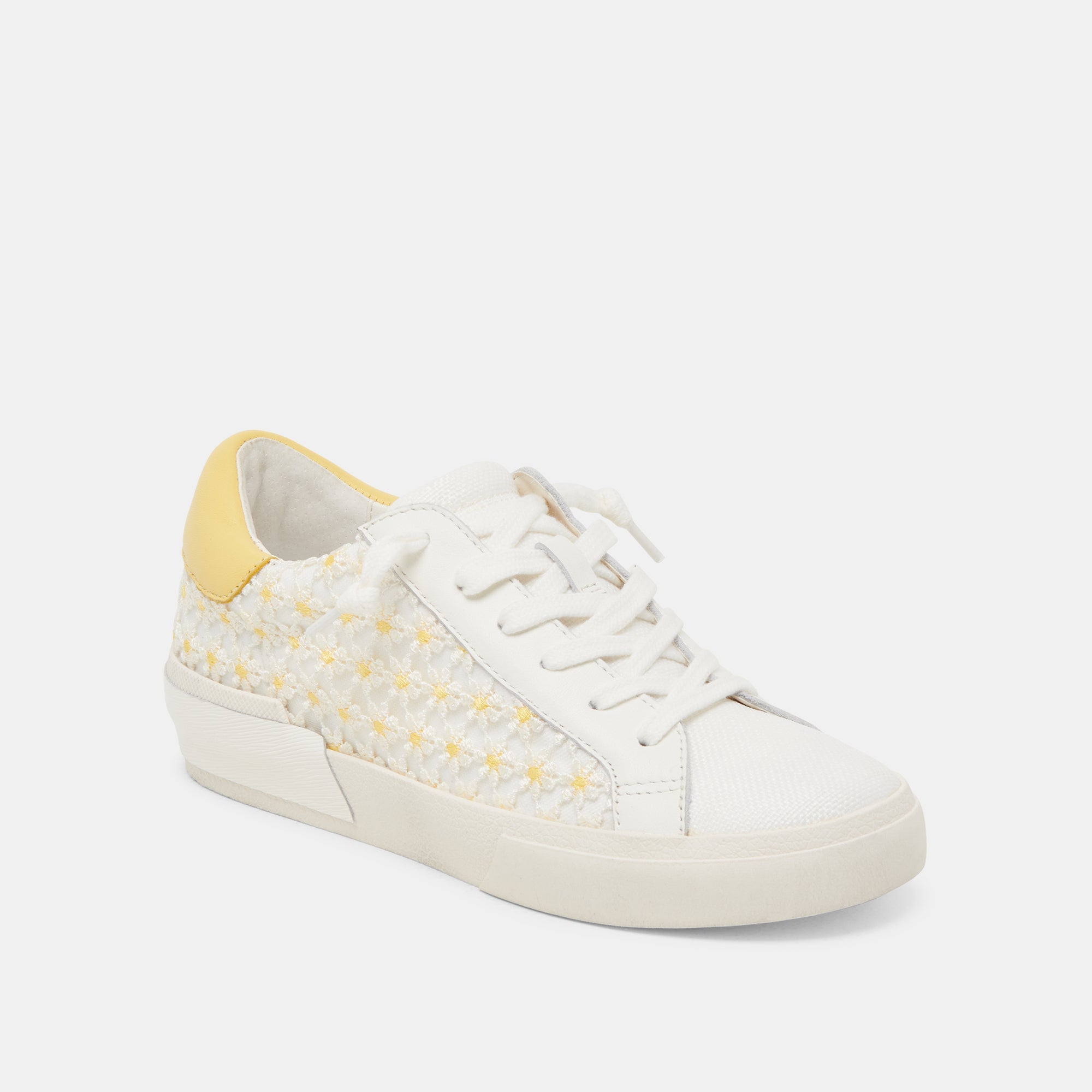 ZINA FLORAL SNEAKERS WHITE YELLOW FLORAL MESH | Dolce Vita Women
