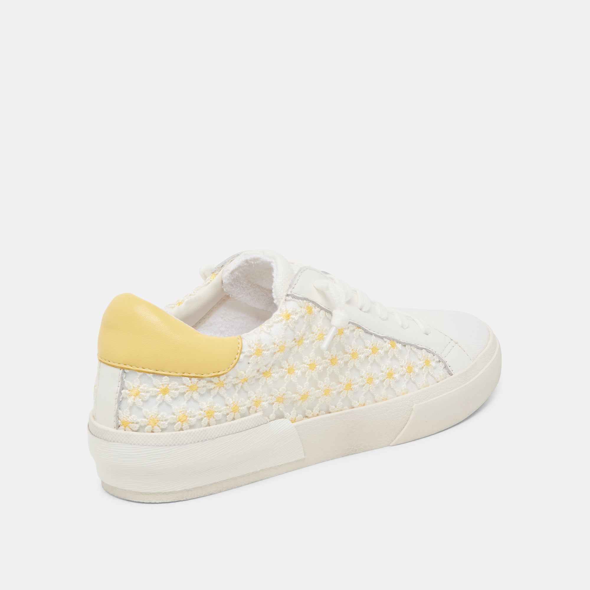 ZINA FLORAL SNEAKERS WHITE YELLOW FLORAL MESH | Dolce Vita Women