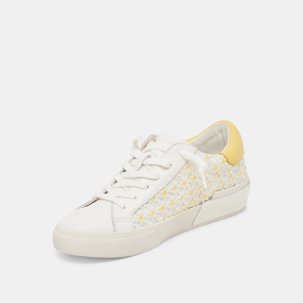 ZINA FLORAL SNEAKERS WHITE YELLOW FLORAL MESH | Dolce Vita Women