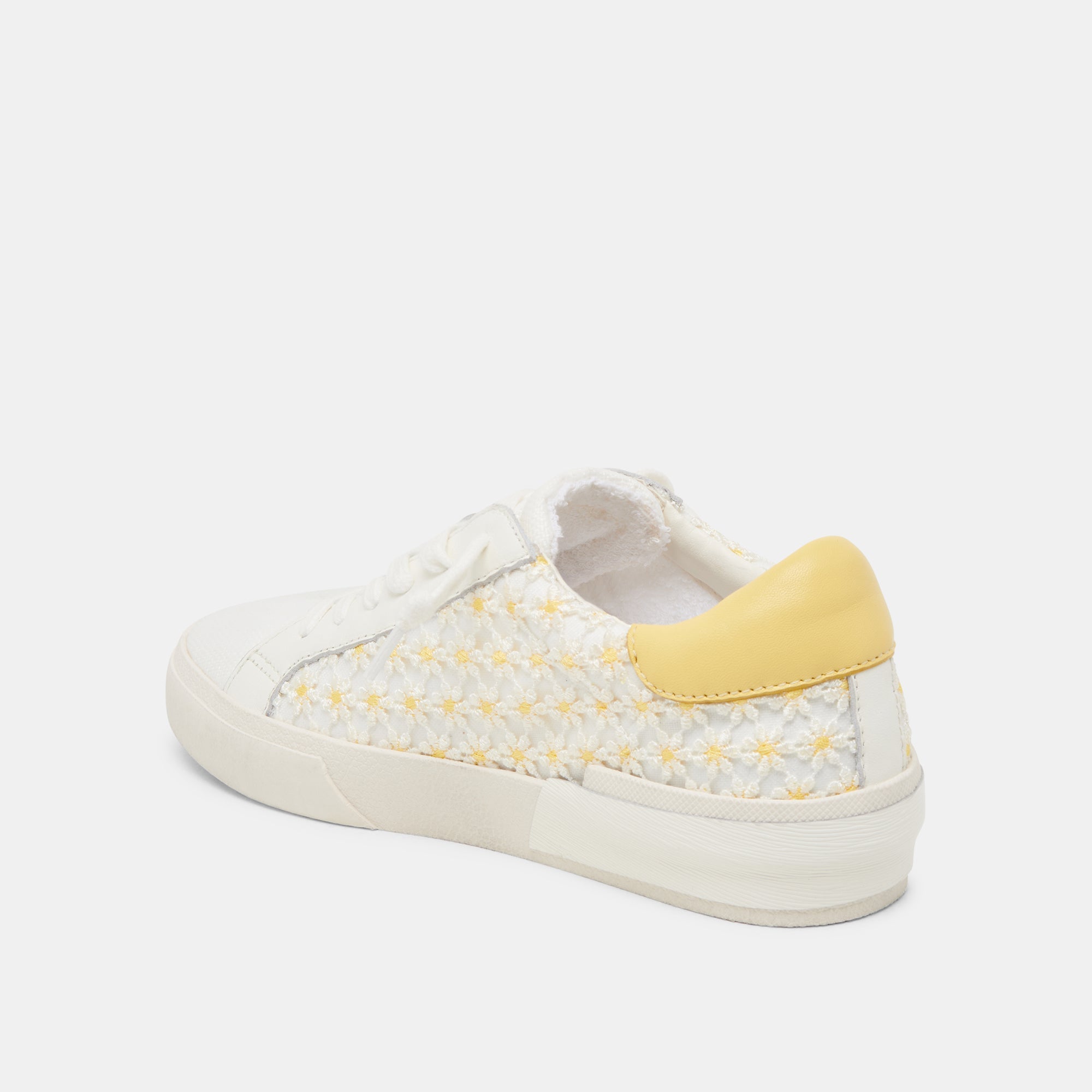 ZINA FLORAL SNEAKERS WHITE YELLOW FLORAL MESH | Dolce Vita Women