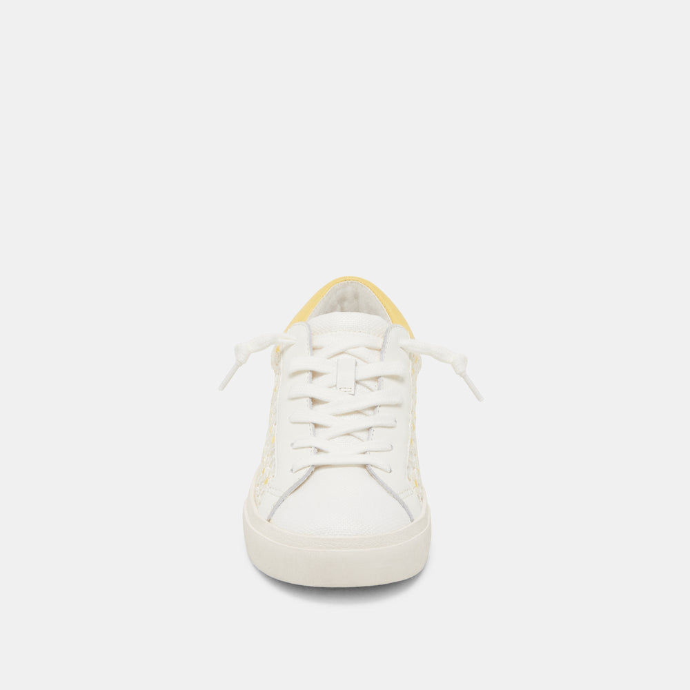 ZINA FLORAL SNEAKERS WHITE YELLOW FLORAL MESH | Dolce Vita Women