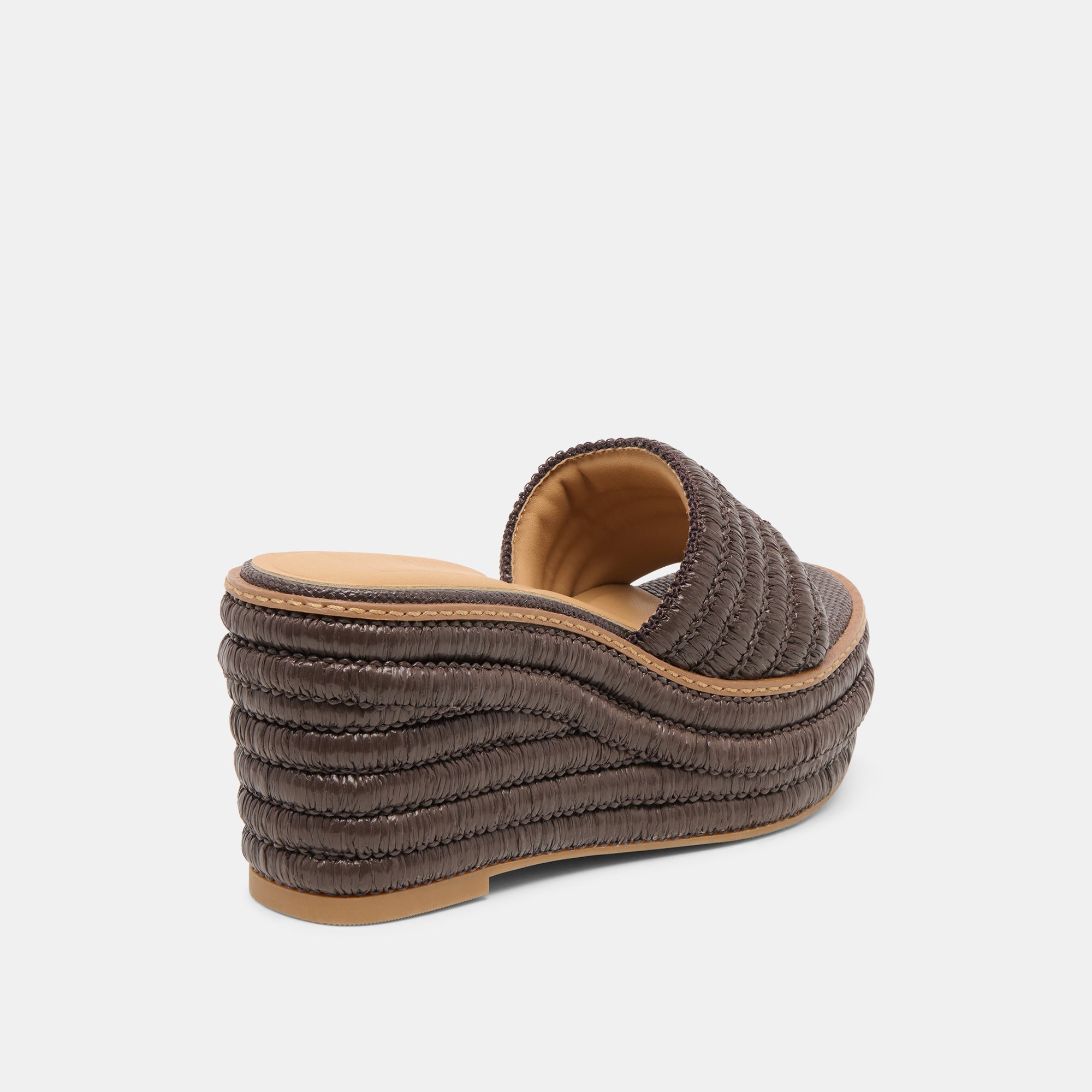 Throne Chocolate Raffia Wedges | Women Dolce Vita