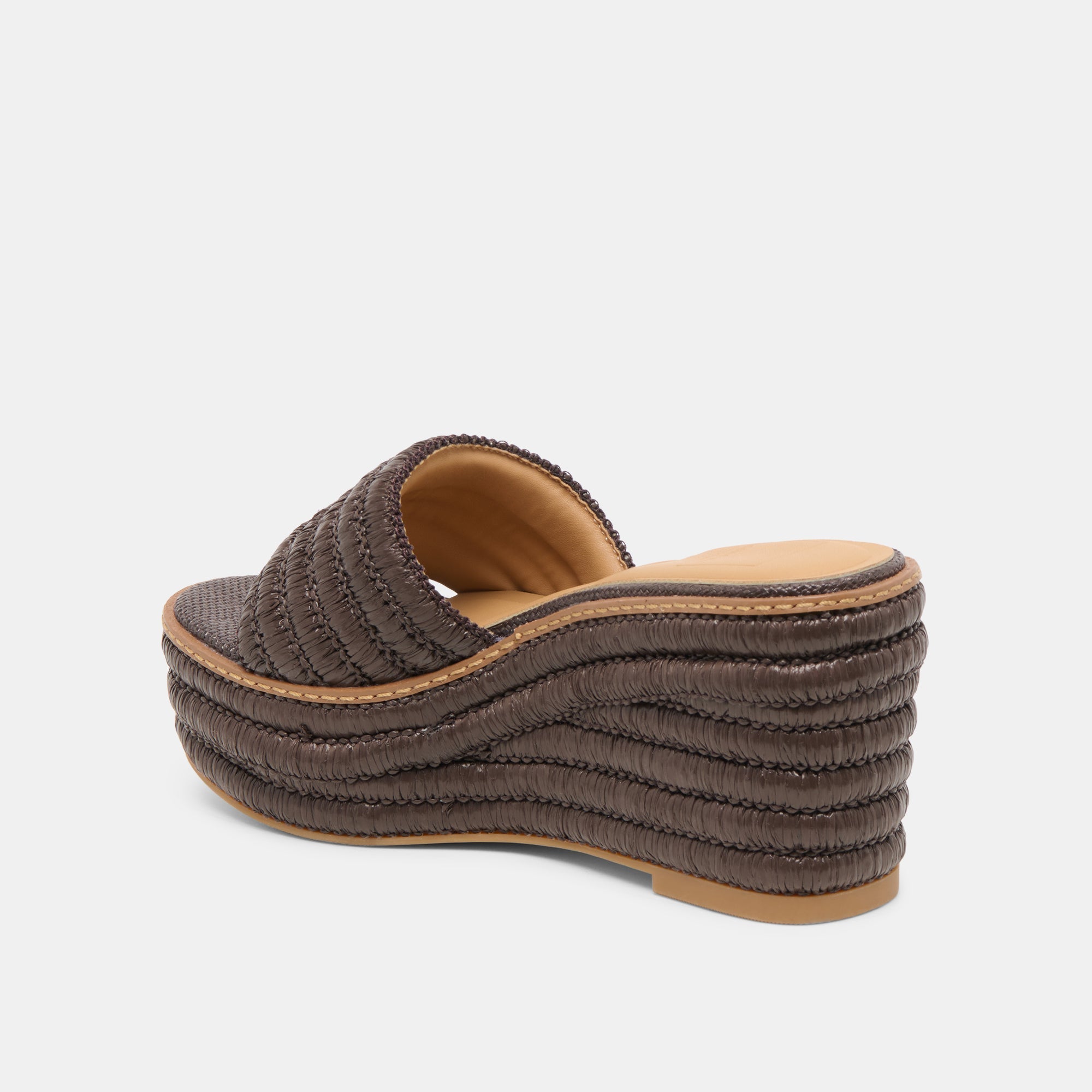Throne Chocolate Raffia Wedges | Women Dolce Vita