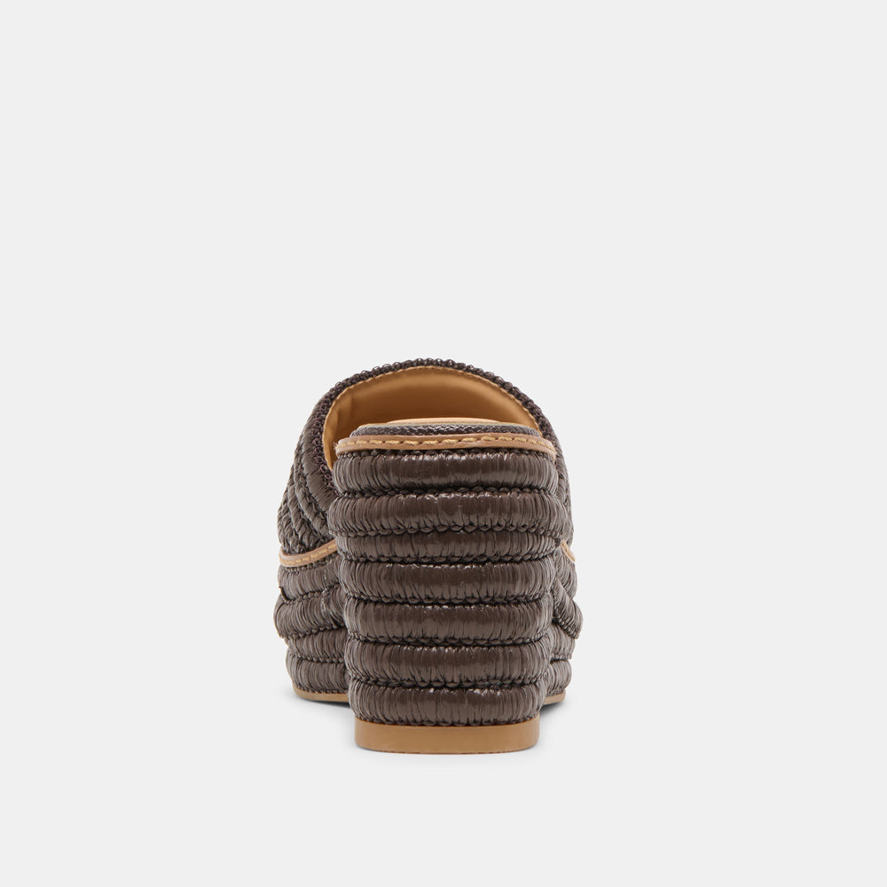 Throne Chocolate Raffia Wedges | Women Dolce Vita