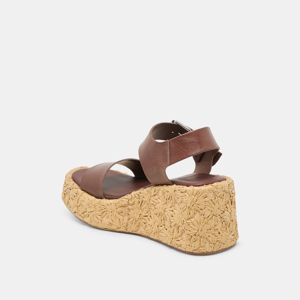 Auri Dk Brown Leather Wedges | Dolce Vita Women