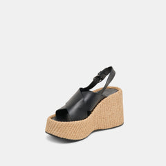 SKYLAR WEDGES BLACK LEATHER | Women Dolce Vita