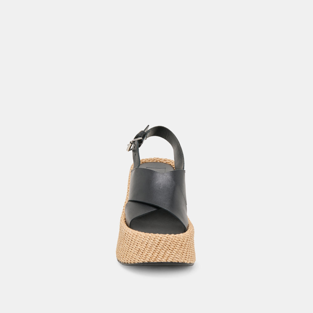 SKYLAR WEDGES BLACK LEATHER | Women Dolce Vita
