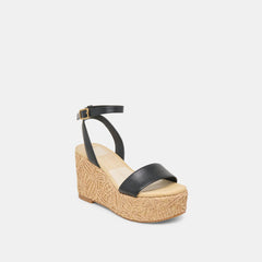 TALISA WEDGES BLACK LEATHER | Women Dolce Vita