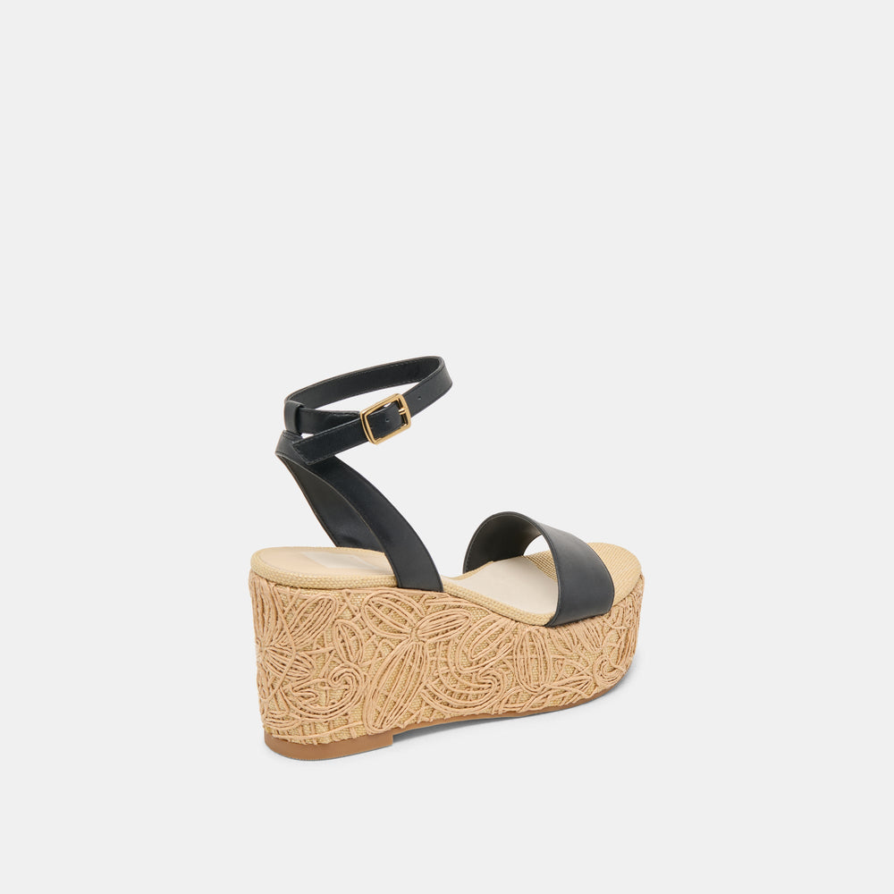 TALISA WEDGES BLACK LEATHER | Women Dolce Vita
