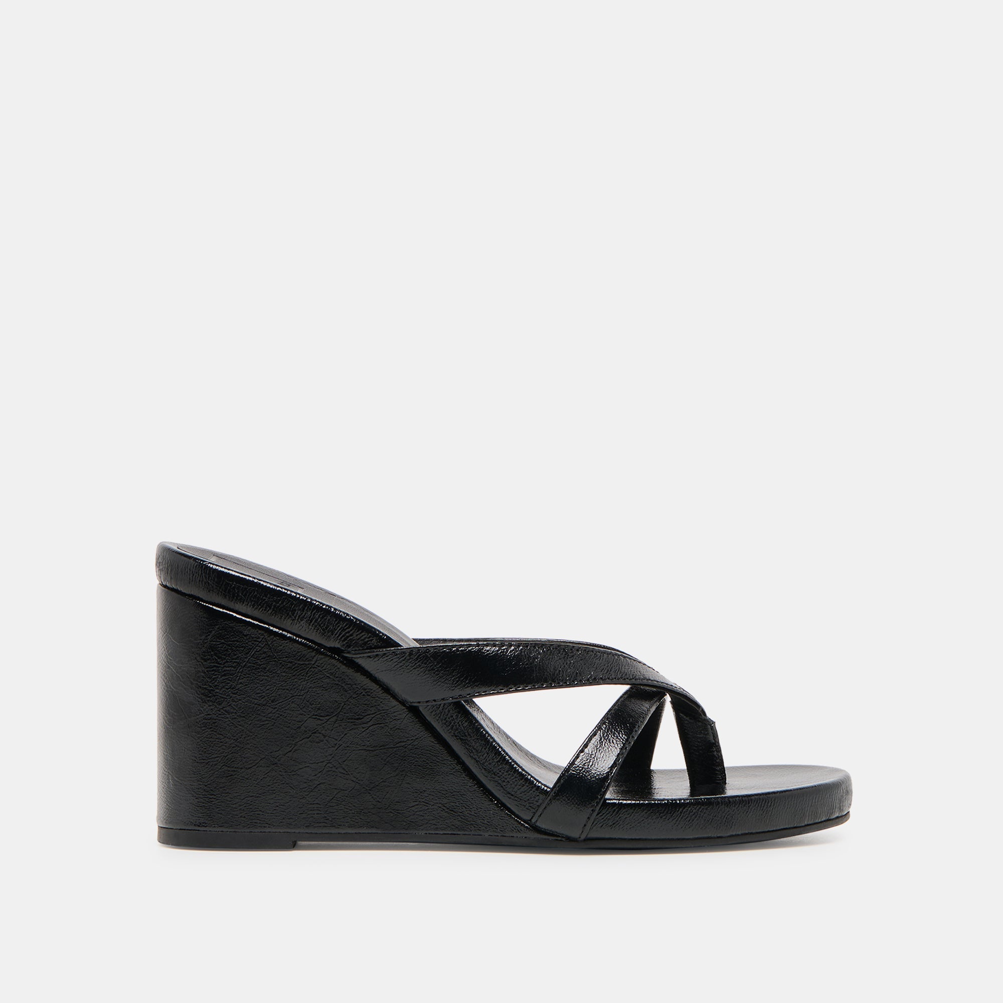 Helan Black Leather Wedges | Women Dolce Vita