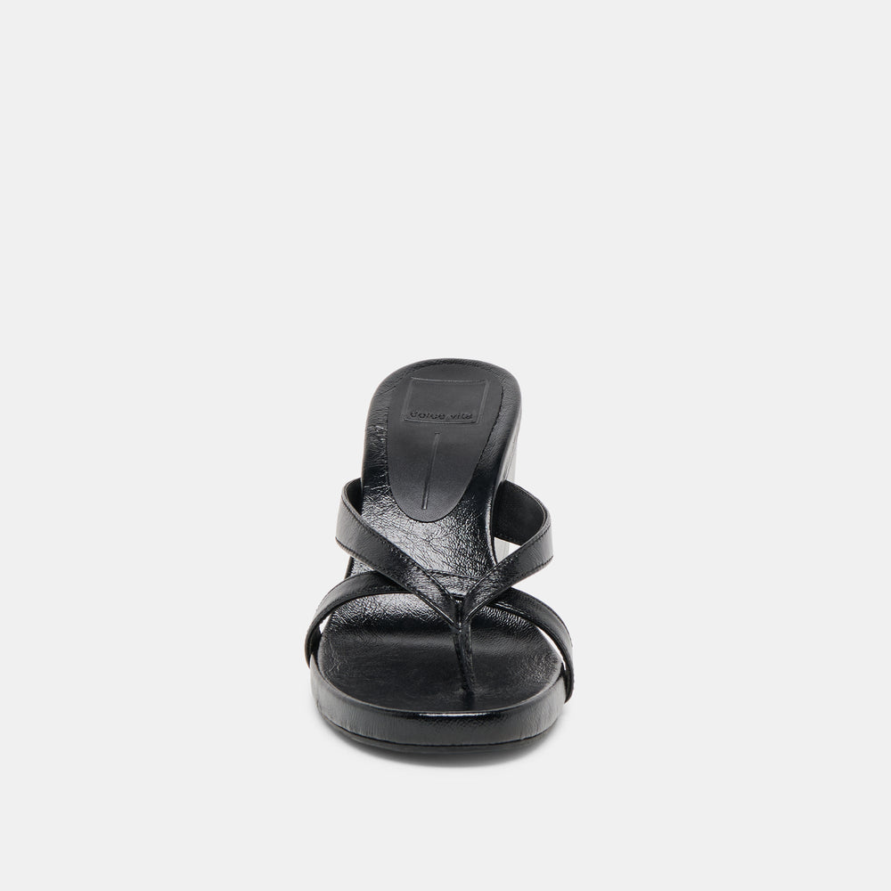 Helan Black Leather Wedges | Women Dolce Vita