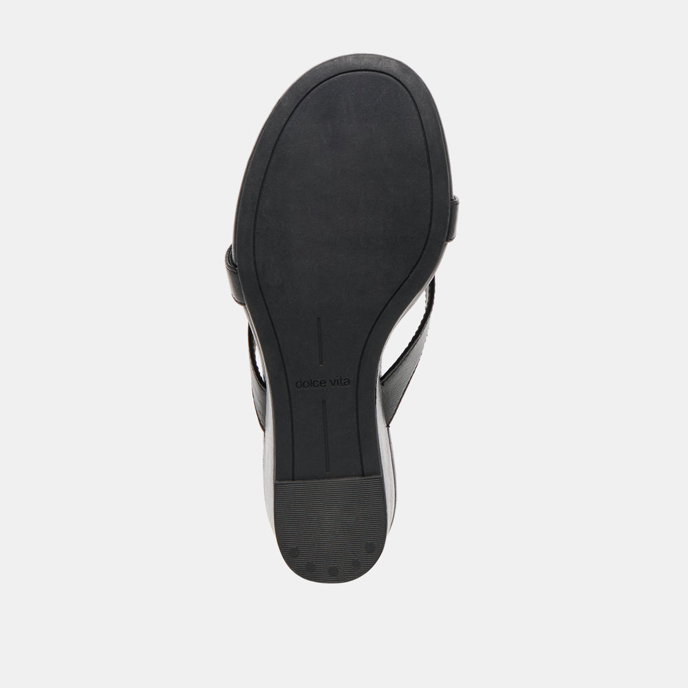 Helan Black Leather Wedges | Women Dolce Vita