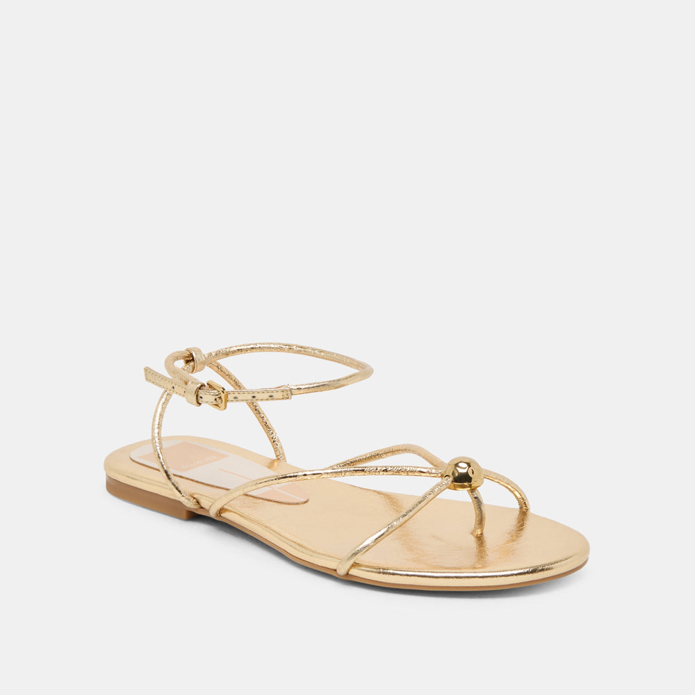Kenley Gold Leather Sandals | Dolce Vita Women