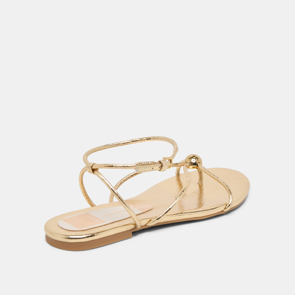 Kenley Gold Leather Sandals | Dolce Vita Women