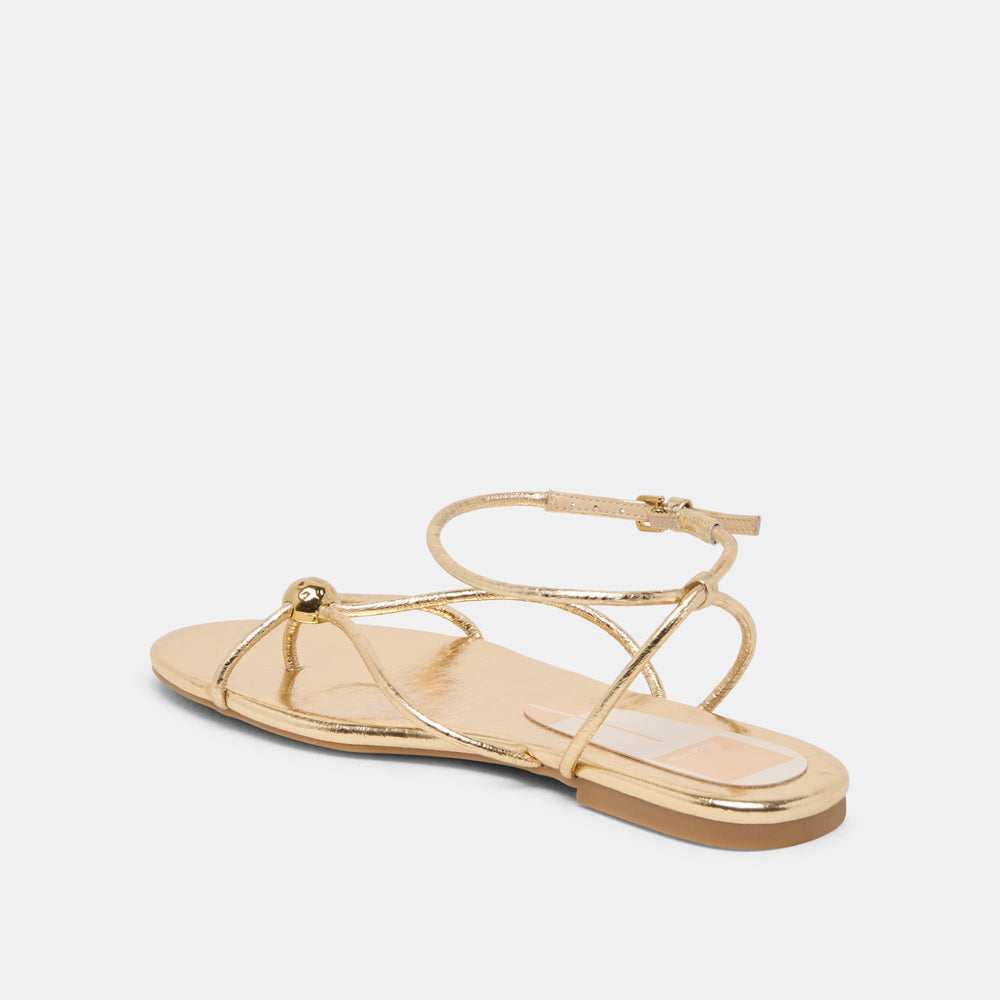 Kenley Gold Leather Sandals | Dolce Vita Women