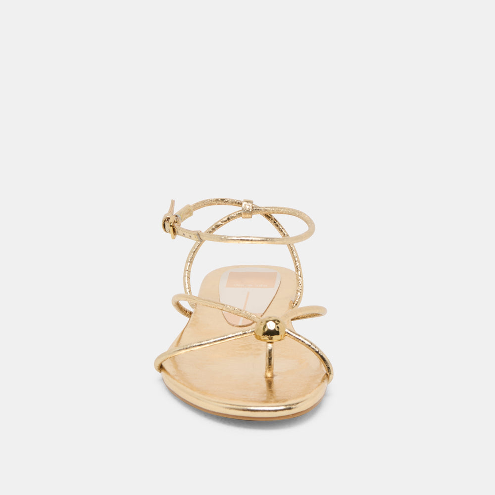 Kenley Gold Leather Sandals | Dolce Vita Women