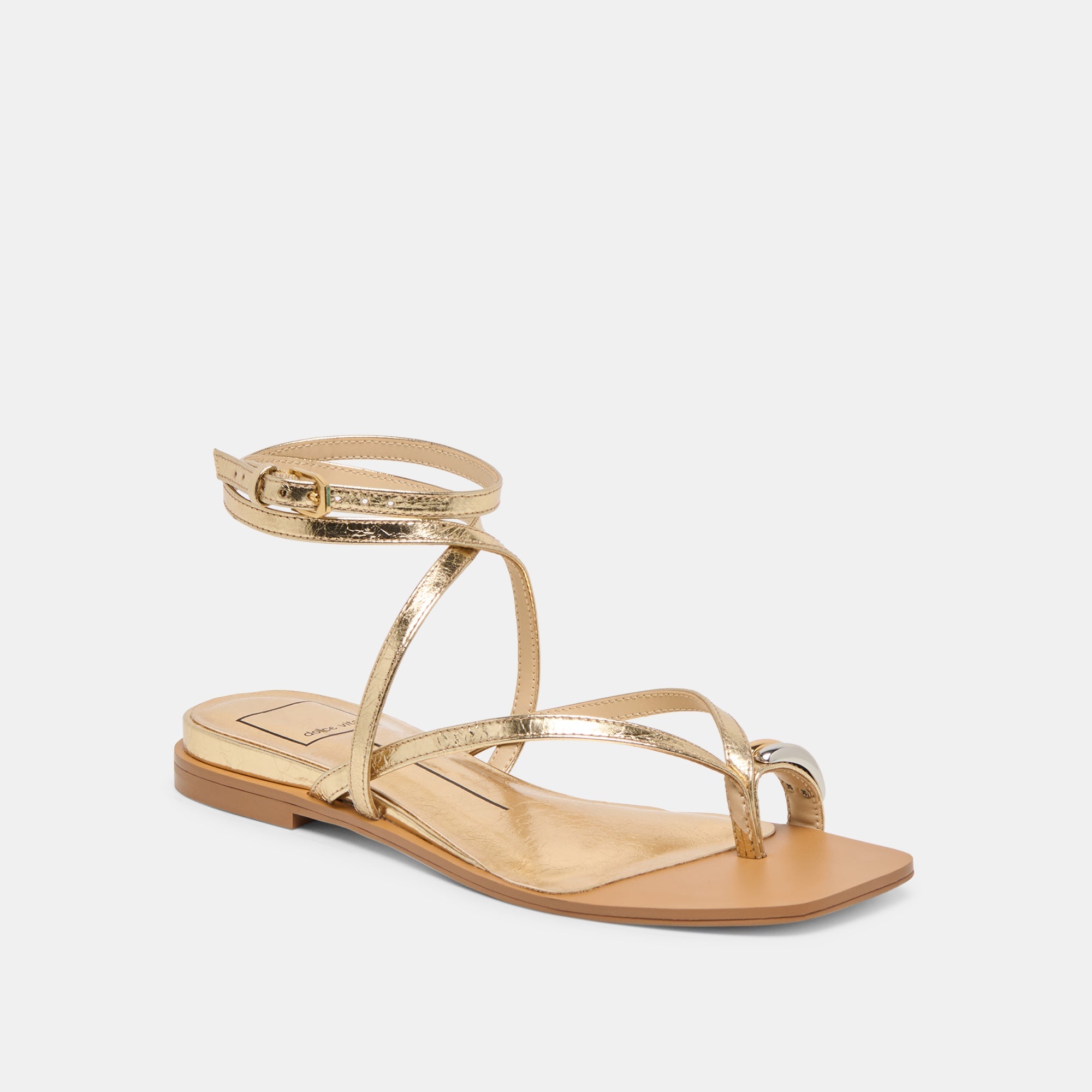 Tyrice Gold Leather Sandals | Women Dolce Vita
