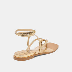 Tyrice Gold Leather Sandals | Women Dolce Vita