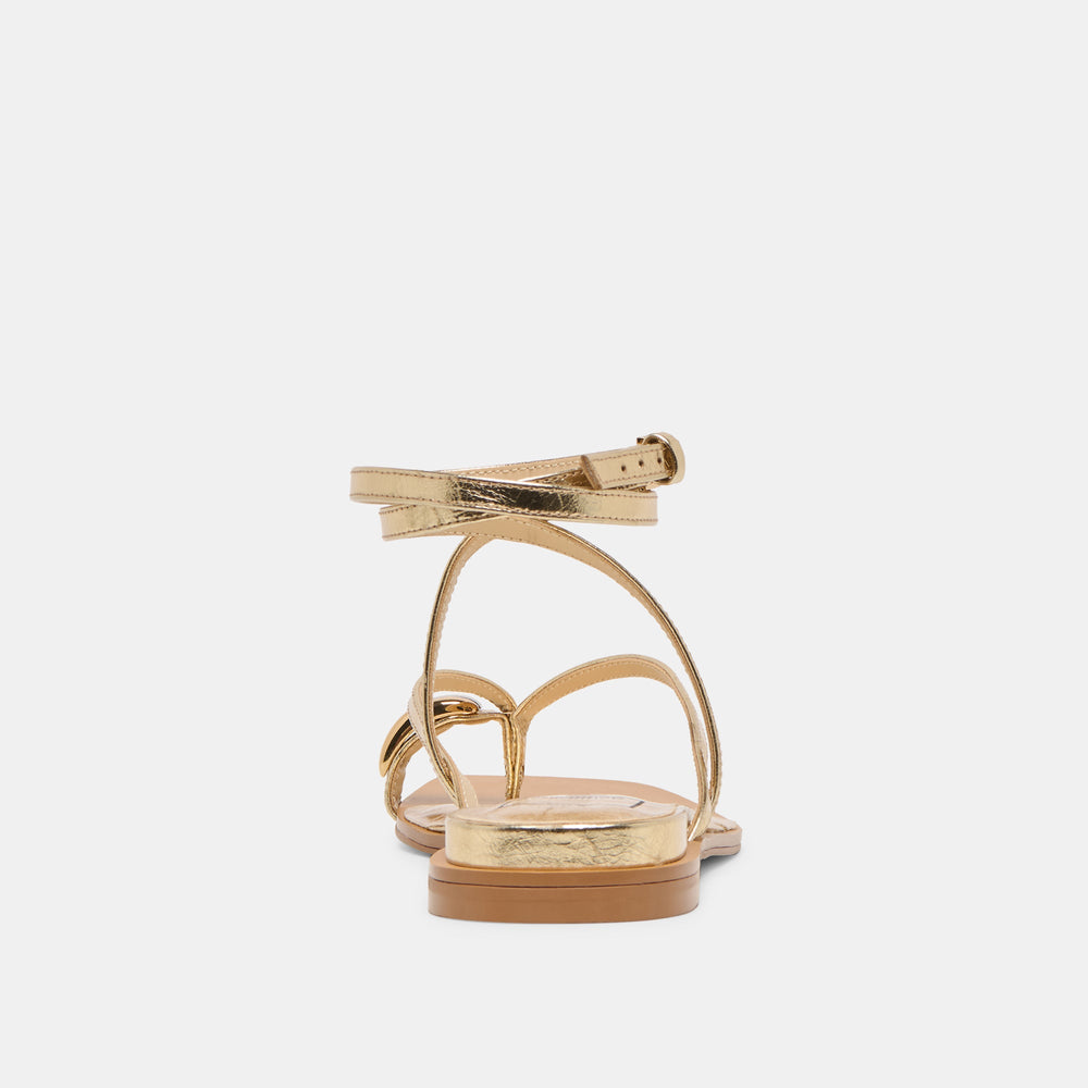 Tyrice Gold Leather Sandals | Women Dolce Vita