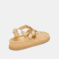 Shenna Gold Distressed Leather Sandals | Dolce Vita Women