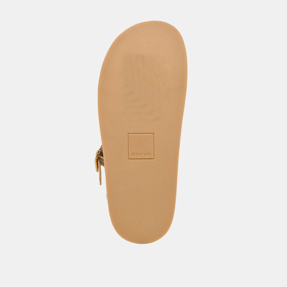 Shenna Gold Distressed Leather Sandals | Dolce Vita Women