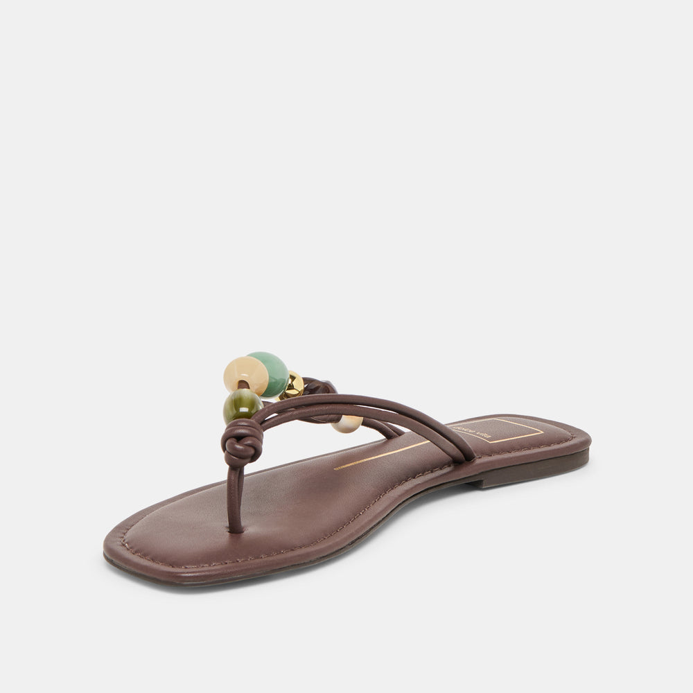 Cely Dk Brown Leather Sandals | Women Dolce Vita