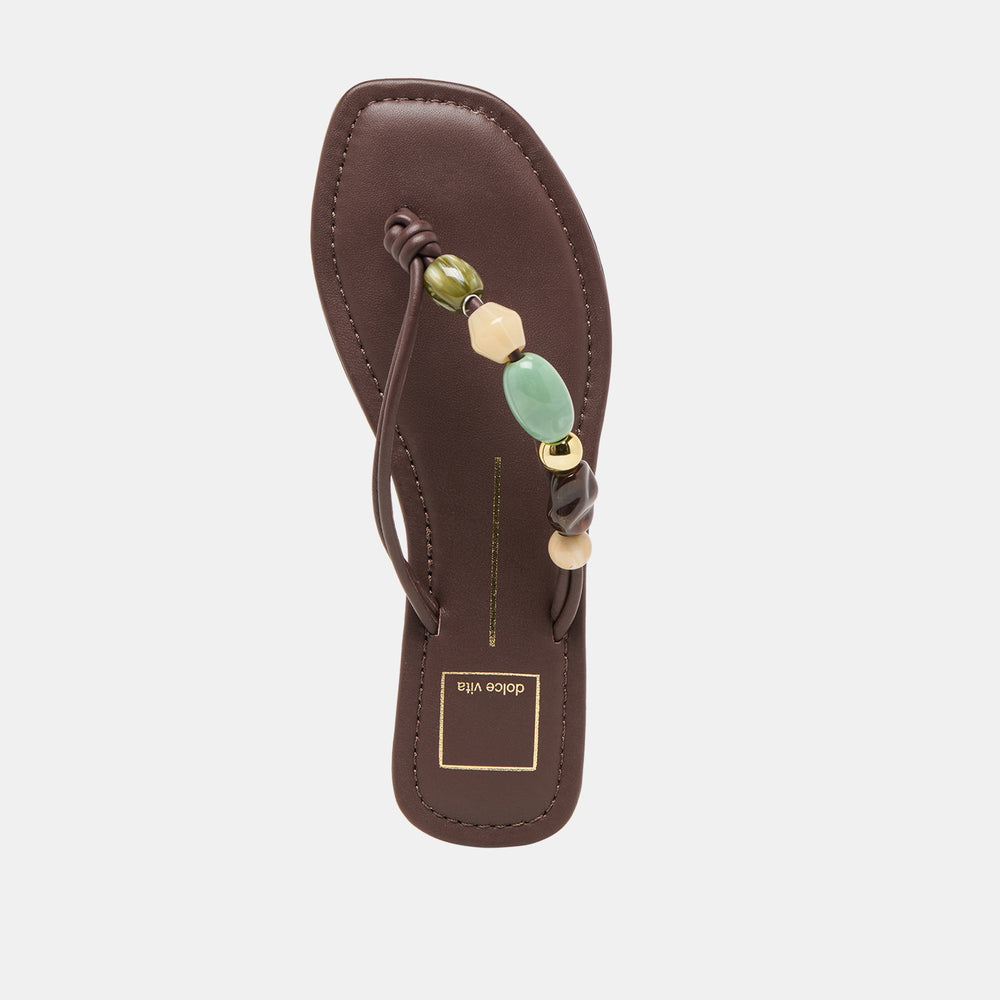 Cely Dk Brown Leather Sandals | Women Dolce Vita