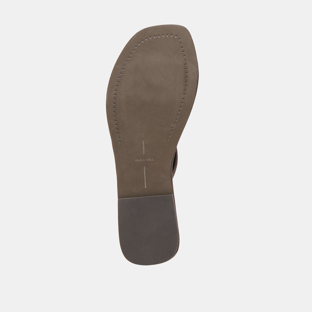 Cely Dk Brown Leather Sandals | Women Dolce Vita