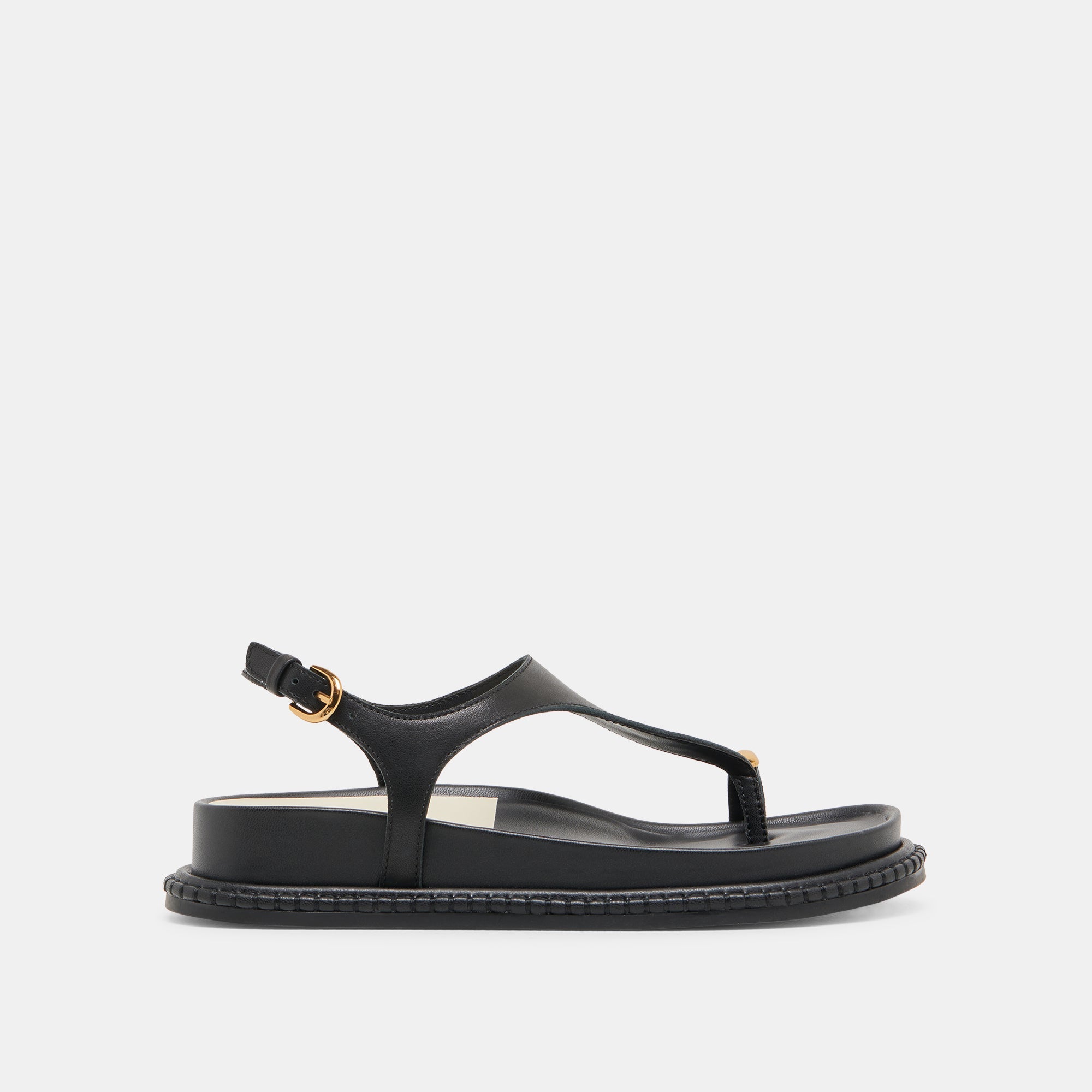 Stefan Black Leather Sandals | Women Dolce Vita