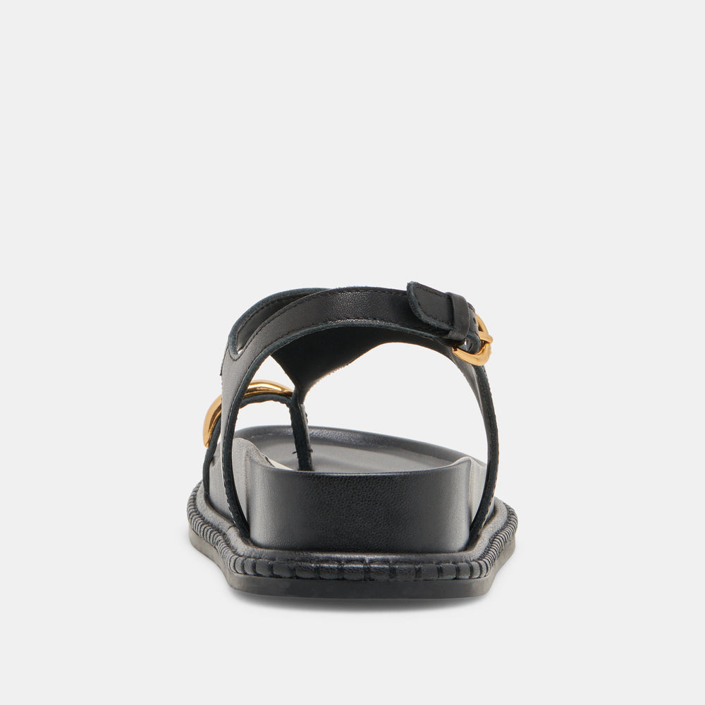 Stefan Black Leather Sandals | Women Dolce Vita