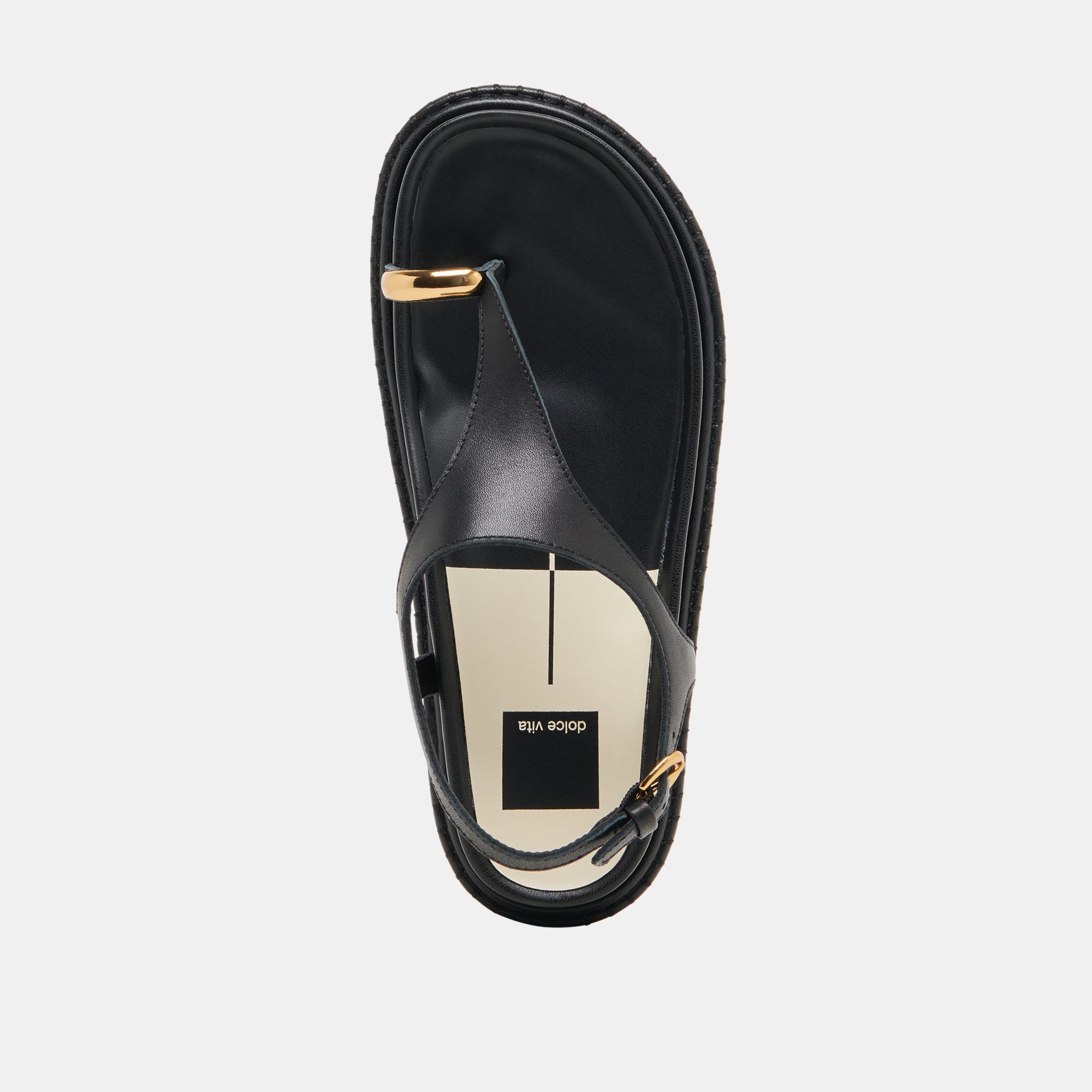 Stefan Black Leather Sandals | Women Dolce Vita