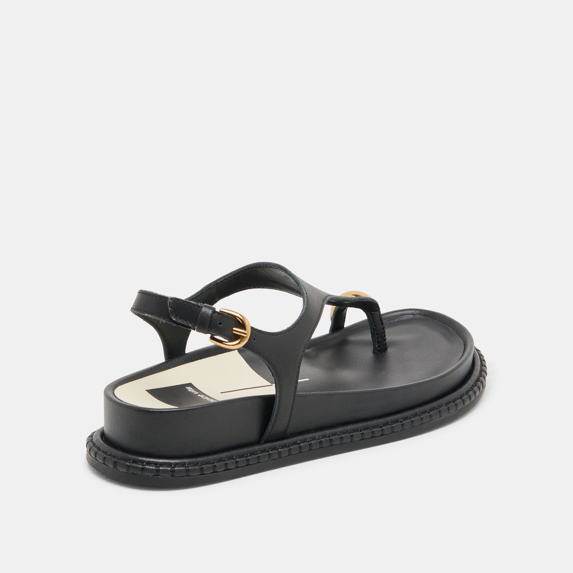 Stefan Black Leather Sandals | Women Dolce Vita
