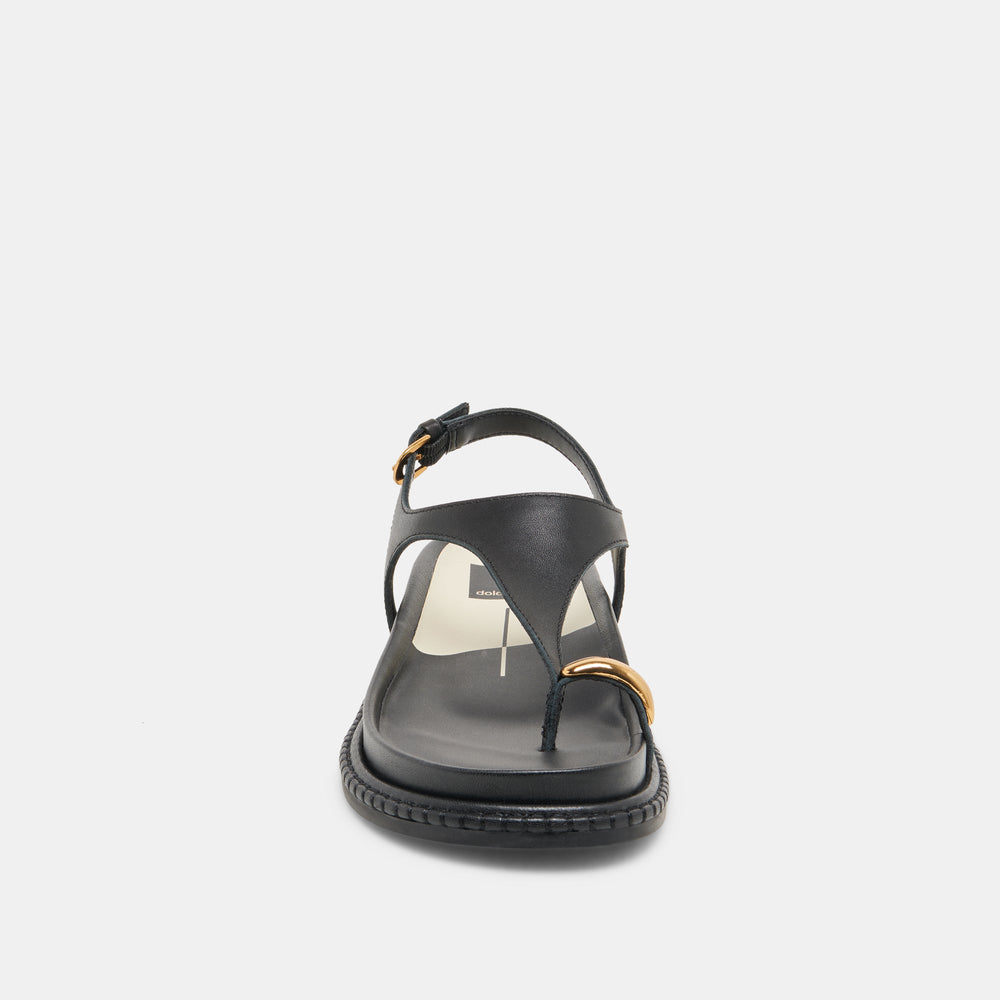 Stefan Black Leather Sandals | Women Dolce Vita