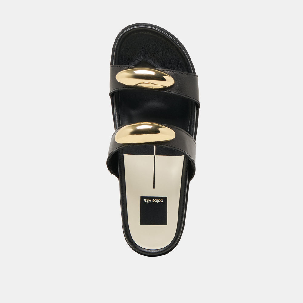 Satine Black Leather Sandals | Dolce Vita Women