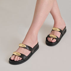 Satine Black Leather Sandals | Dolce Vita Women