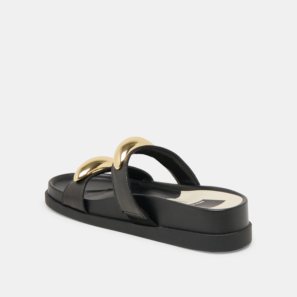 Satine Black Leather Sandals | Dolce Vita Women