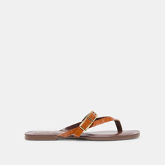 Piers Cognac Croco Embossed Leather Sandals | Women Dolce Vita