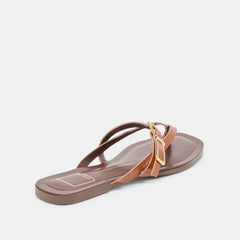 Piers Cognac Croco Embossed Leather Sandals | Women Dolce Vita