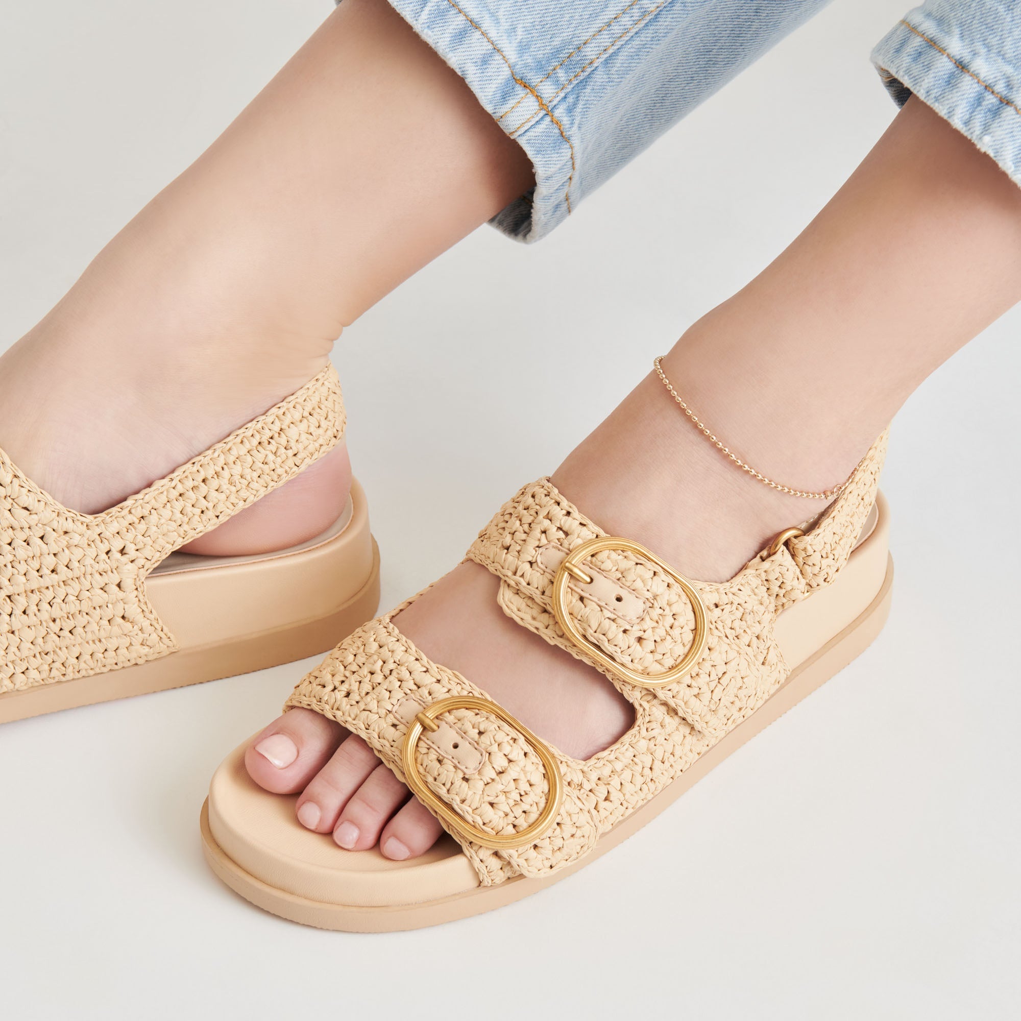 STARLA CROCHET SANDALS NATURAL KNIT | Women Dolce Vita