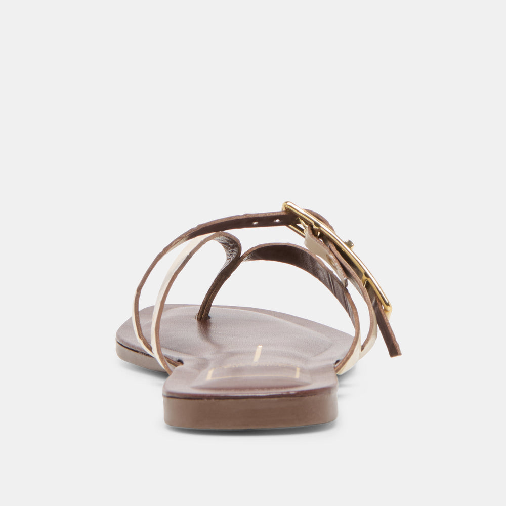 Piers Beige Croco Embossed Leather Sandals | Dolce Vita Women