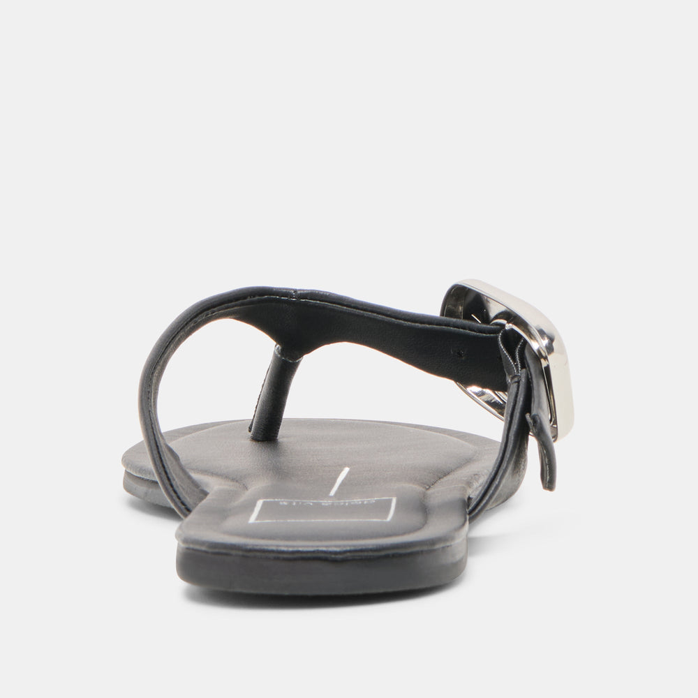 Rossa Black Leather Sandals | Women Dolce Vita