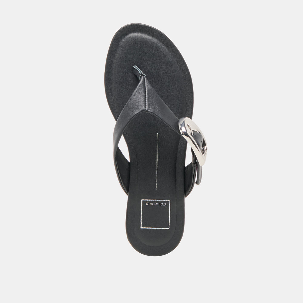Rossa Black Leather Sandals | Women Dolce Vita