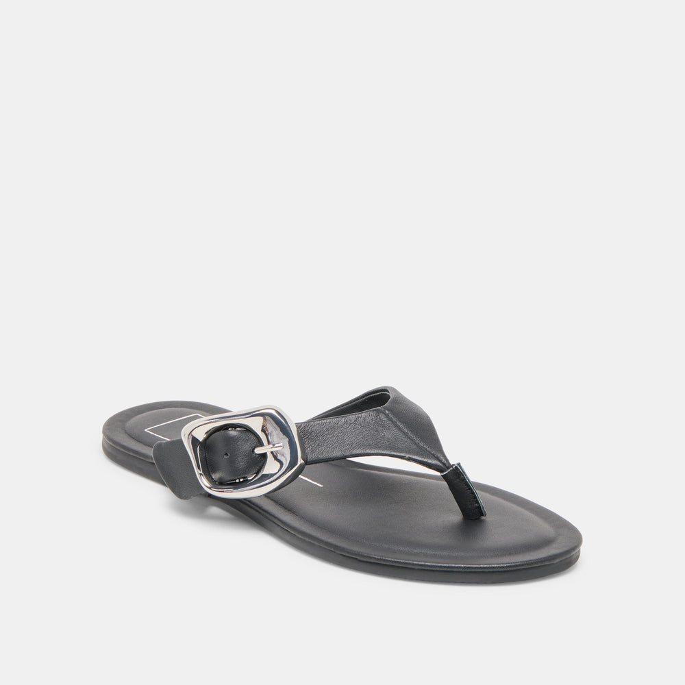 Rossa Black Leather Sandals | Women Dolce Vita