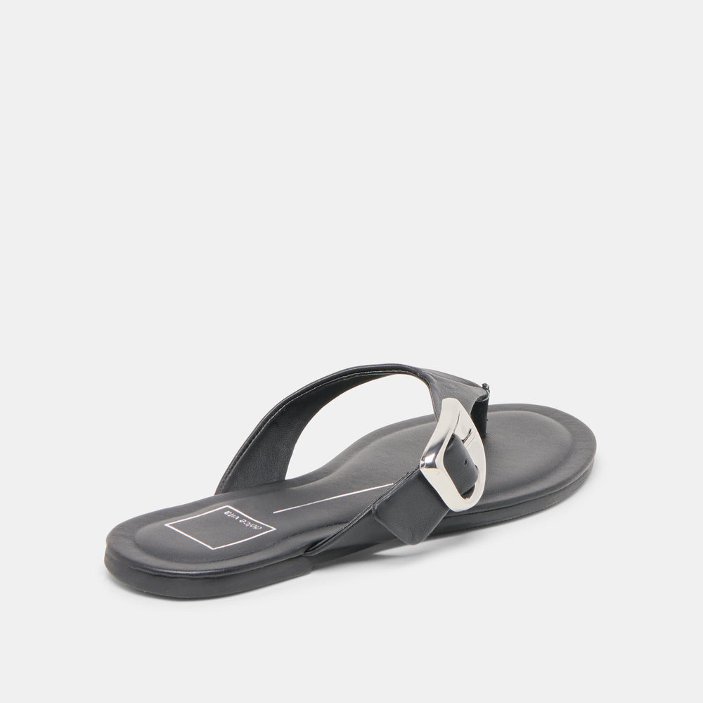 Rossa Black Leather Sandals | Women Dolce Vita