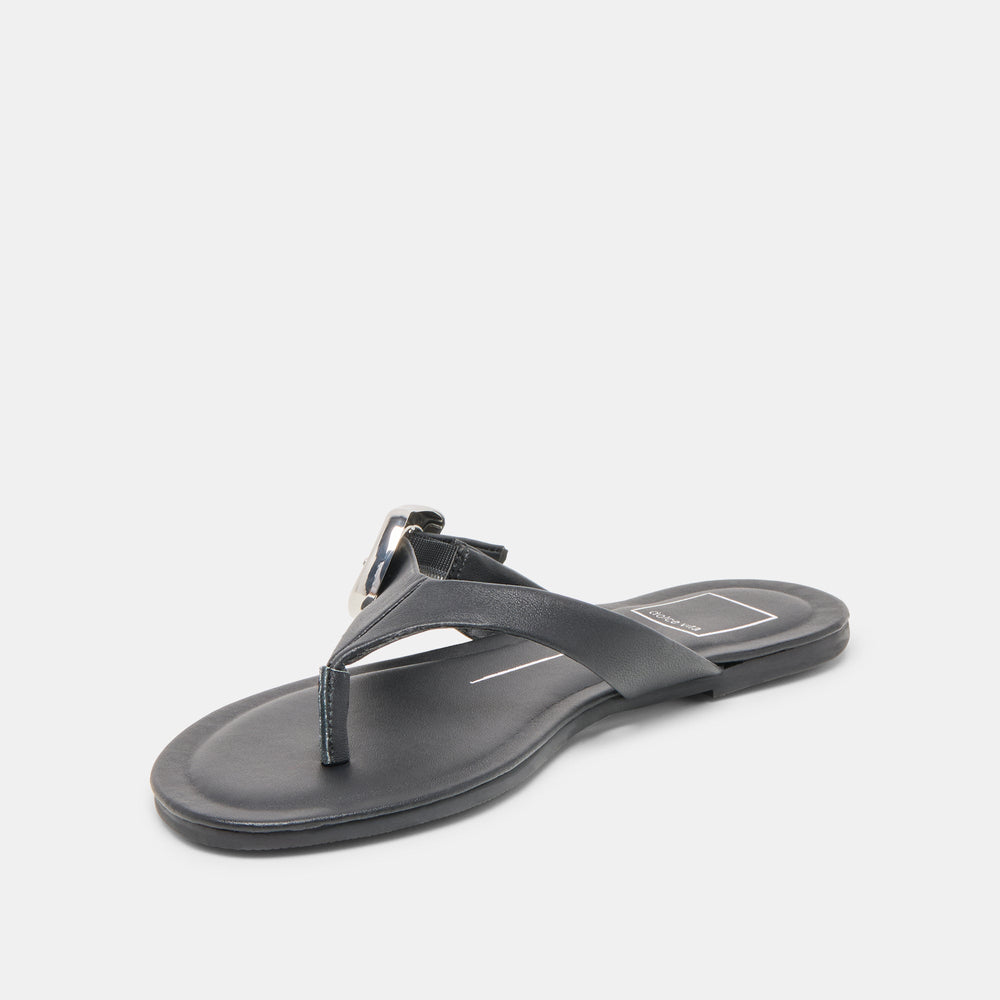 Rossa Black Leather Sandals | Women Dolce Vita