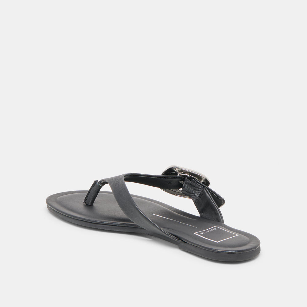 Rossa Black Leather Sandals | Women Dolce Vita